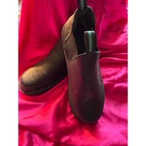 Georgia Giant Men's Black Leather Pull On Oil Resistant Work Boots Size 10 M